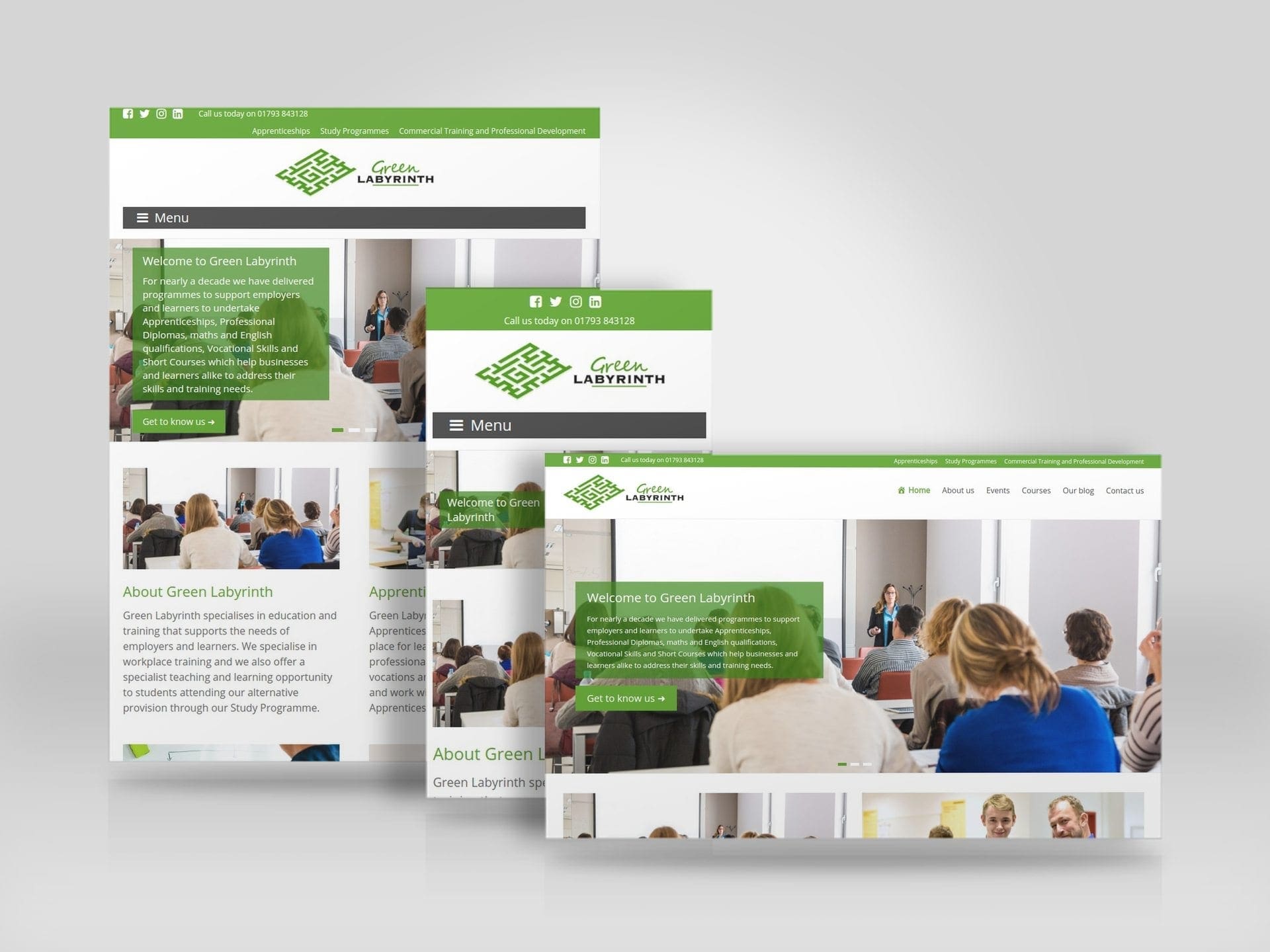 Mobile friendly responsive website for Royal Wootton Bassett based Green Labyrinth Training.jpg