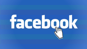 Facebook logo with a white hand