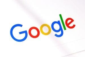 Google logo on a screen