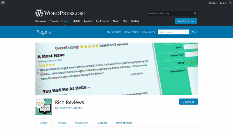 Wordpress.org website plugin