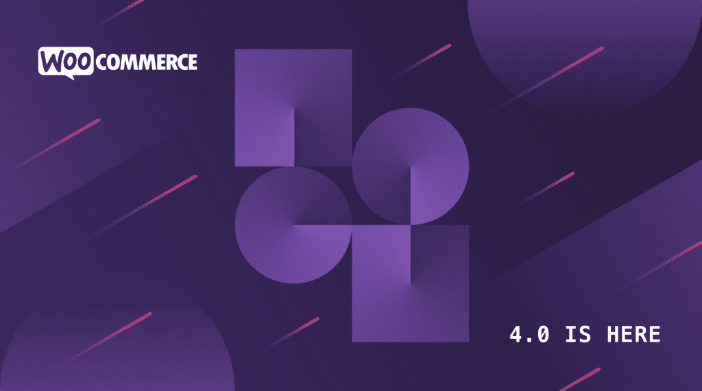 Woocommerce 4.0 presentation with purple background