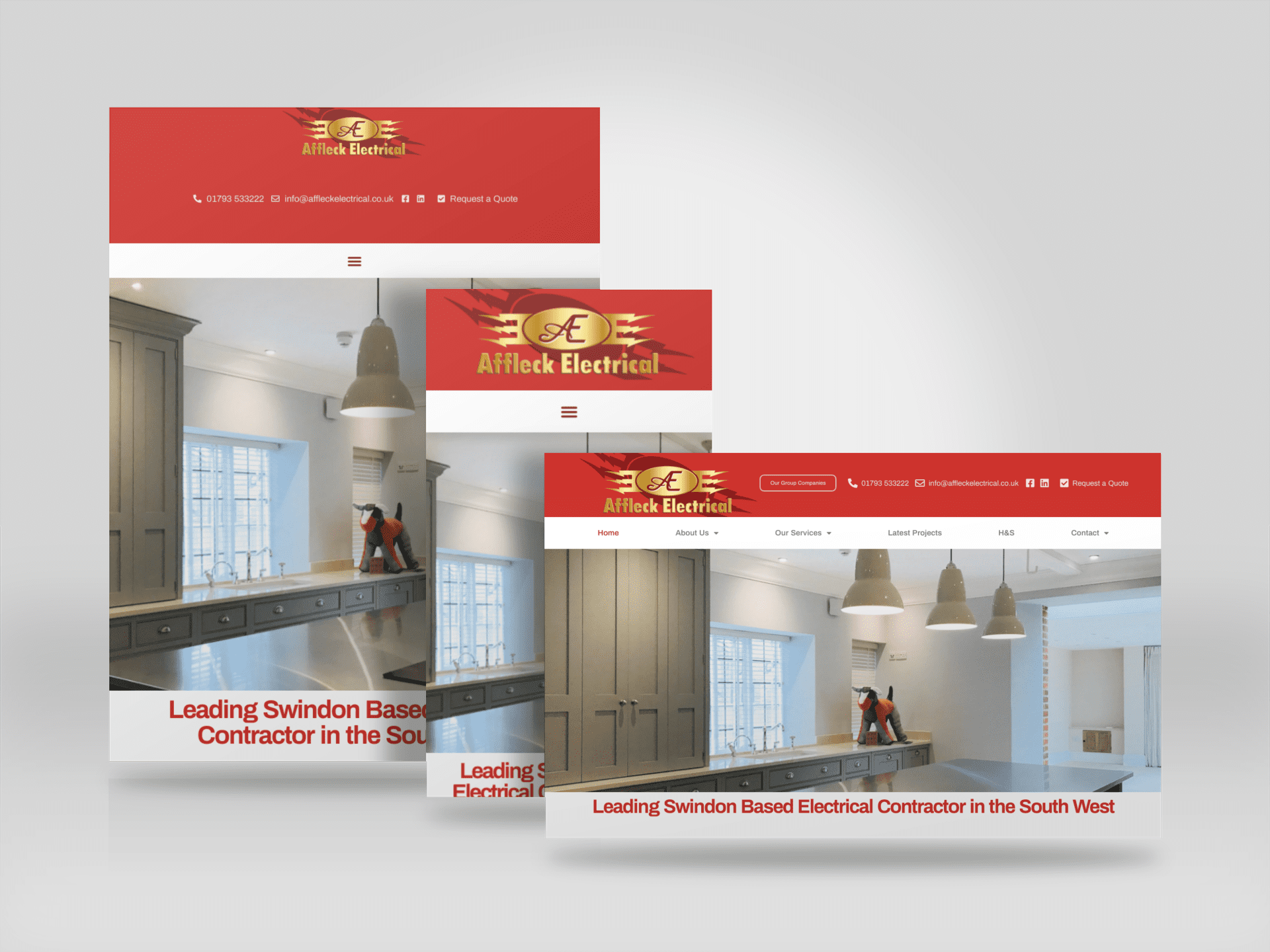 Affleck Electrical website responsive views