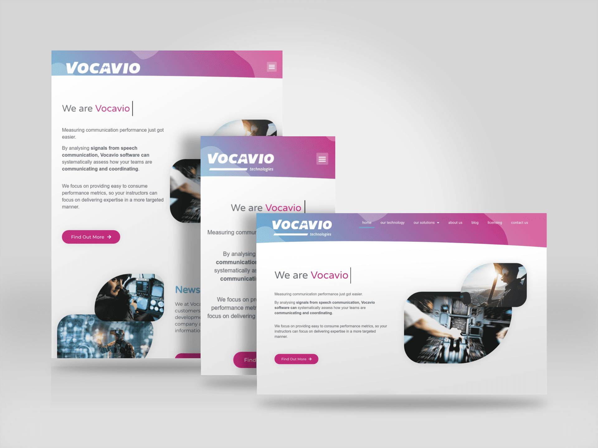 Vocavio website responsive views