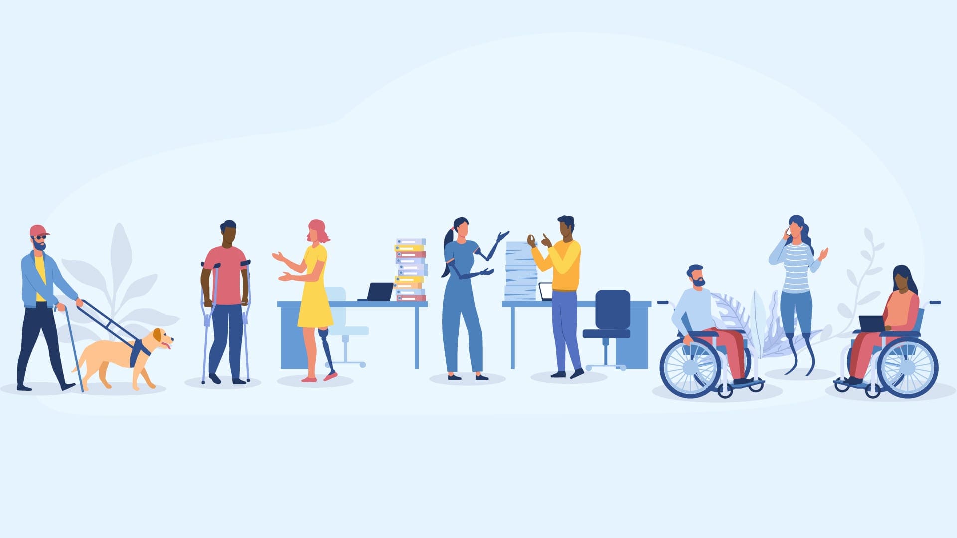 Artwork with disability work colleages