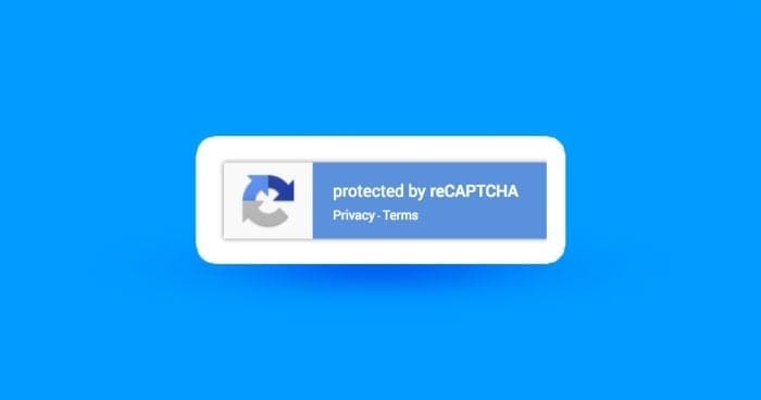 Google reCAPTCHA v3 interface displayed on a website