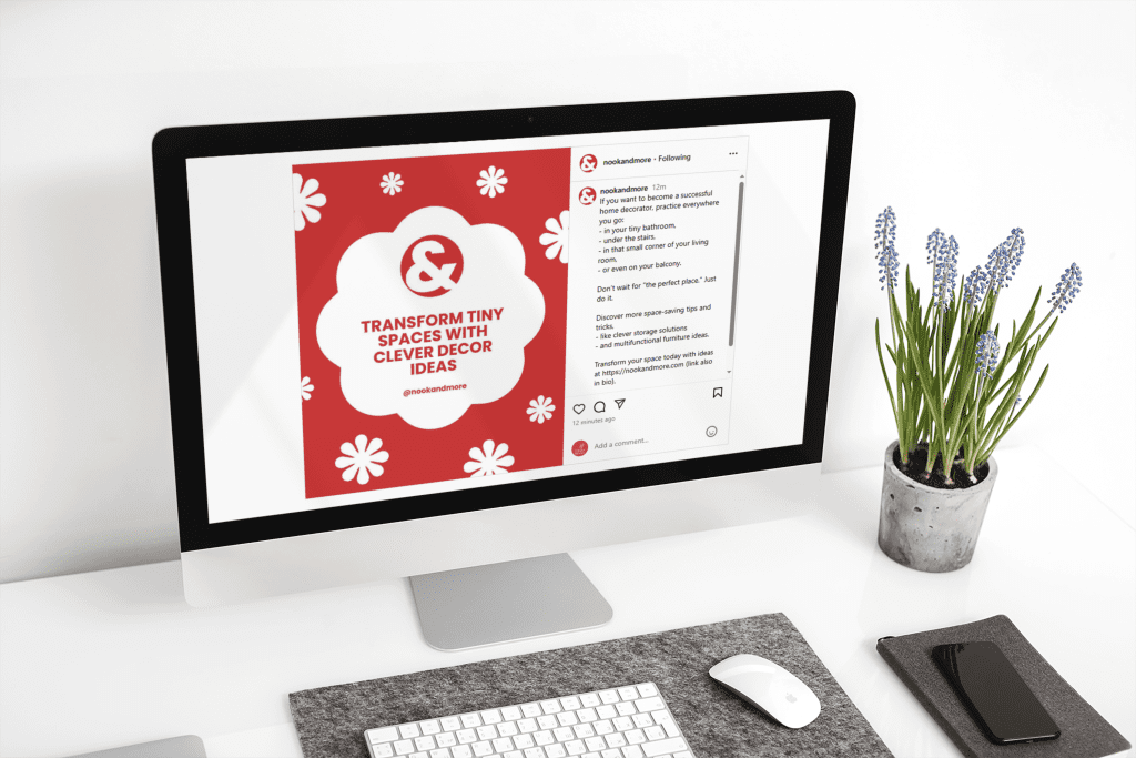 iMac on a minimalist desk setup, symbolising digital design and planning